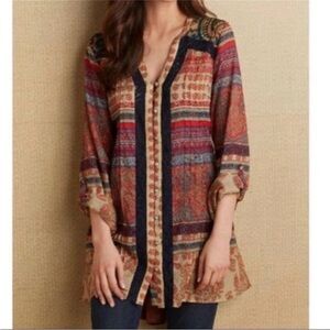 NWOT Soft Surroundings Multicolor Bohemian Top